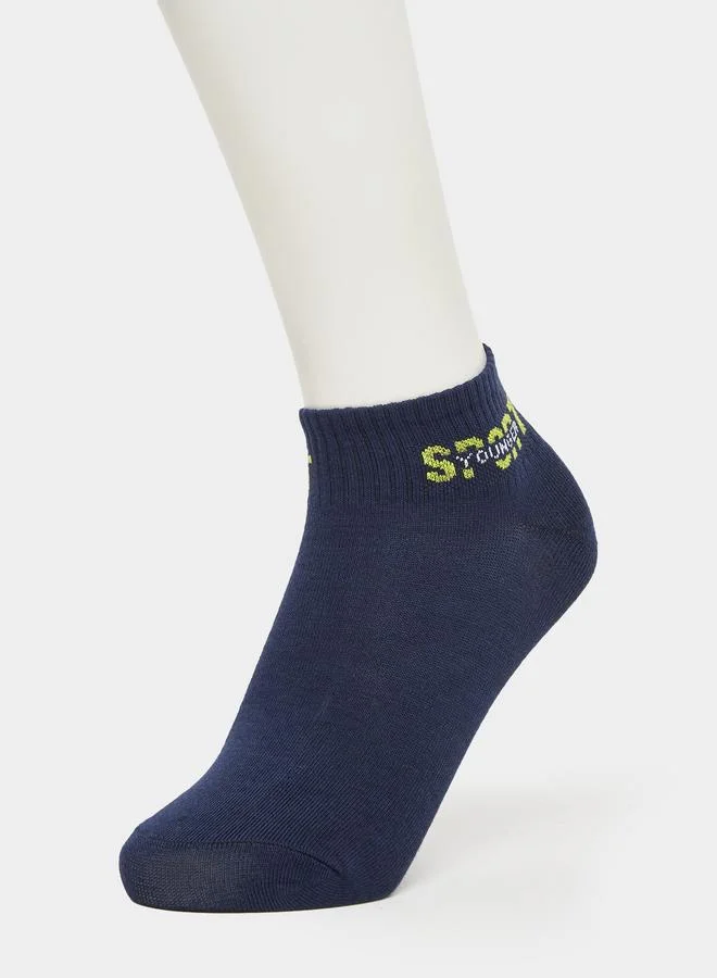 Styli  Pack of 5 - Printed Detail Ribbed Cuff Ankle Socks for Men | Best Price UAE
